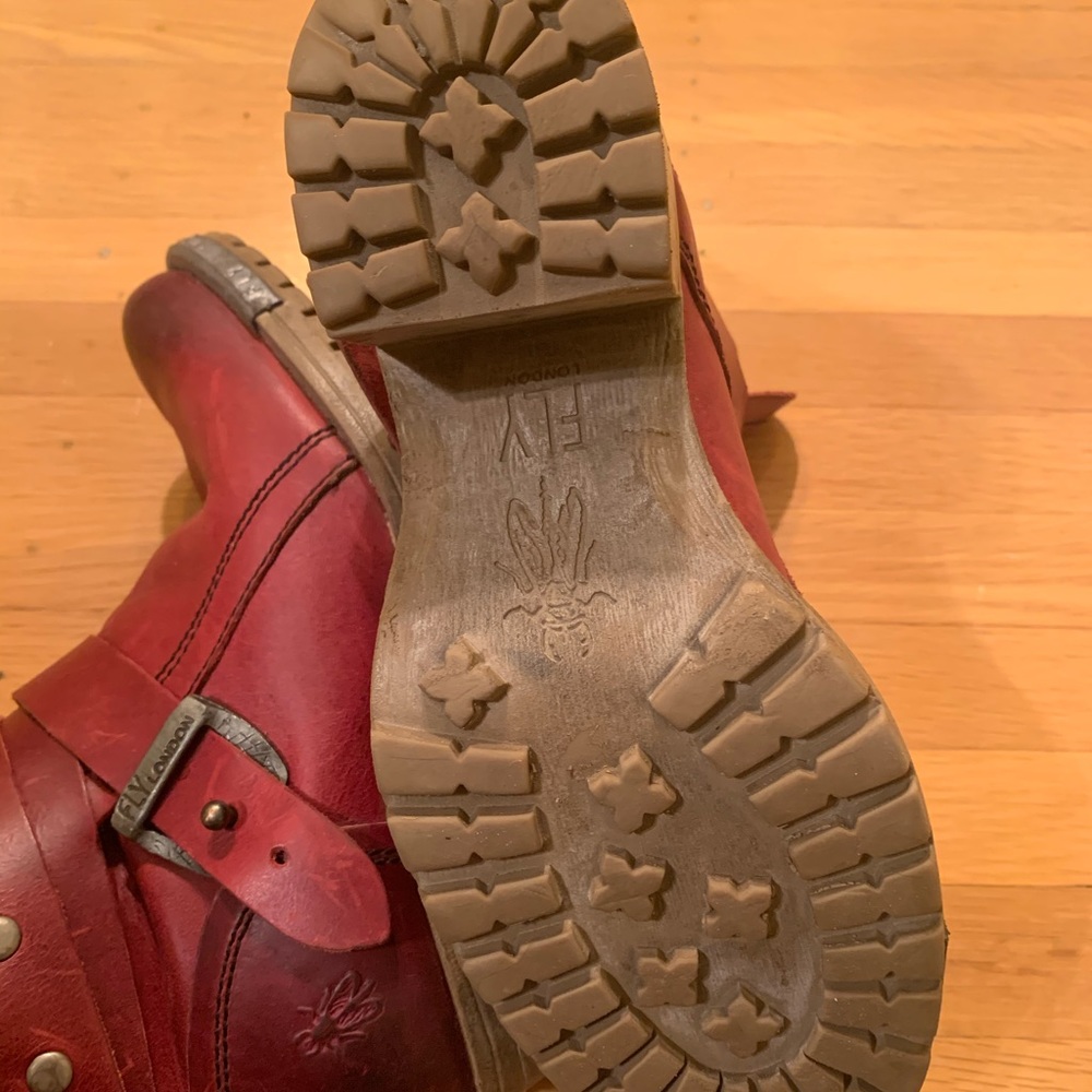 Fly London red leather boots